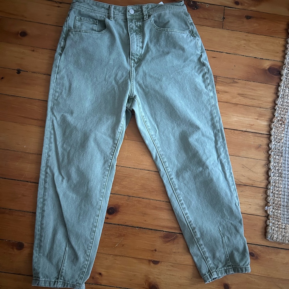 ☀️3/$25 Salsa baggy cropped slim Women's Green Jeans 30x28
